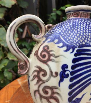 Large Antique Chinese Ming Blue & White Porcelain TEAPOT 11
