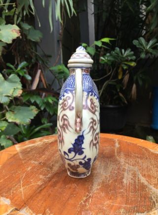 Large Antique Chinese Ming Blue & White Porcelain TEAPOT 3