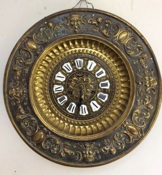 Antique Ansonia Brass Plate Clock