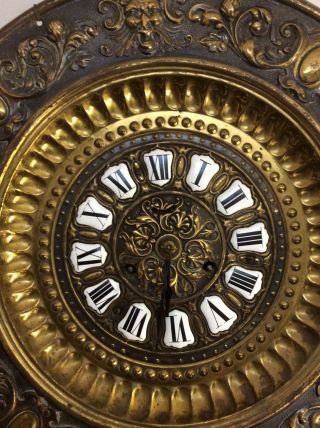 Antique Ansonia Brass Plate Clock 5