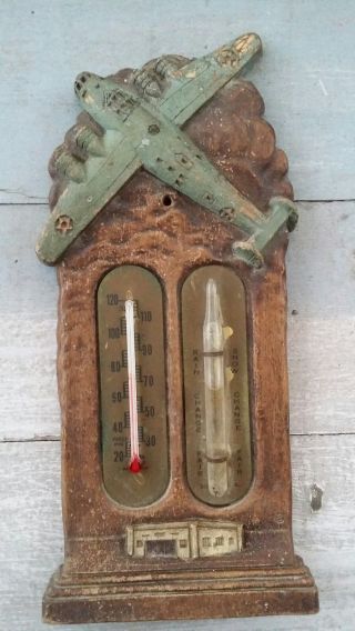 Ww2 U.  S.  Air Force Civilian Thermometer - Bomber,  Wood Comp.