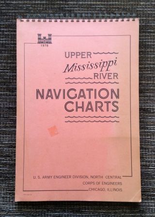 Rare Vintage 1978 Upper Mississippi River Navigation Charts,  Army Corps Engineer