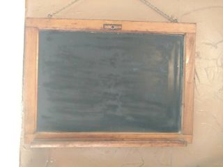Vintage Chalkboard Slate Wood Frame Double Sided Blackboard W/chalk Ledge