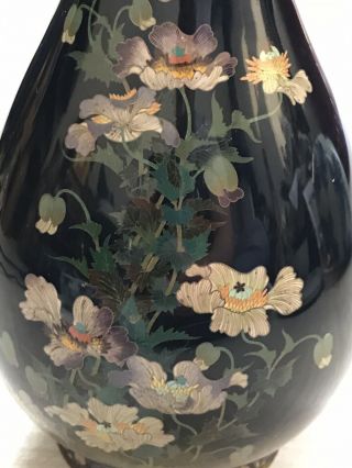 Japanese Meiji Period Cloisonné Vase Flowers Possibly By Tamura Yukio