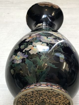Japanese Meiji Period Cloisonné Vase Flowers Possibly By Tamura Yukio 3