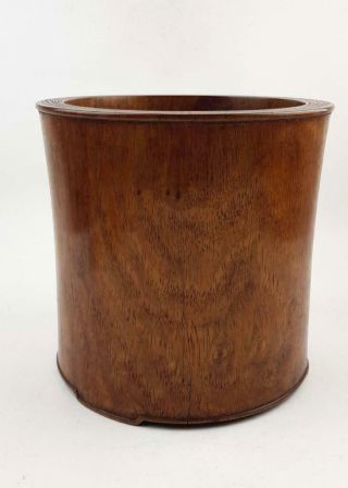 Huge 23cm Chinese Hardwood Brushpot,  Huanghuali?19th C,  Fresh Out Of An Sf Estate