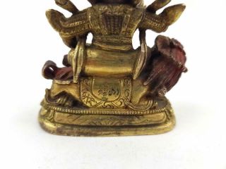 Antique Chinese Gilded Bronze Buddha,  The God of The Wealth on Lion,  Rat,  18/19th C 10