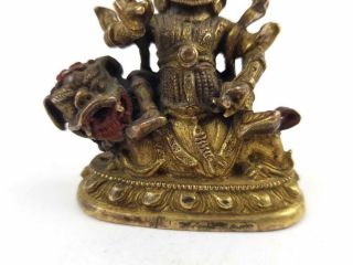 Antique Chinese Gilded Bronze Buddha,  The God of The Wealth on Lion,  Rat,  18/19th C 12