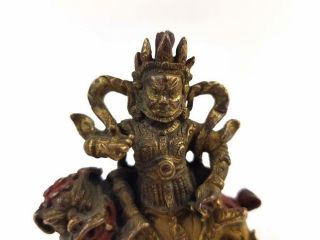 Antique Chinese Gilded Bronze Buddha,  The God of The Wealth on Lion,  Rat,  18/19th C 8