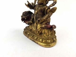 Antique Chinese Gilded Bronze Buddha,  The God of The Wealth on Lion,  Rat,  18/19th C 9