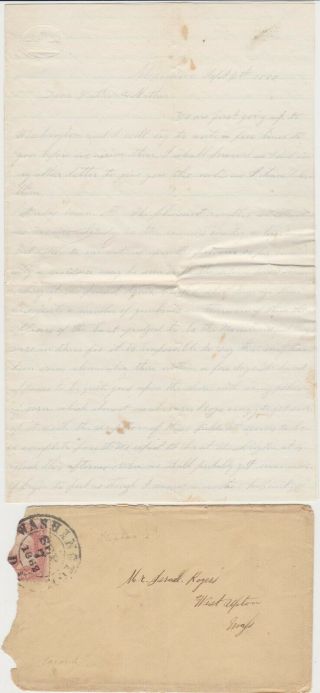 1862 Civil War Soldier Letter - Alexandria Va - 36th Regt.  Mass Infantry