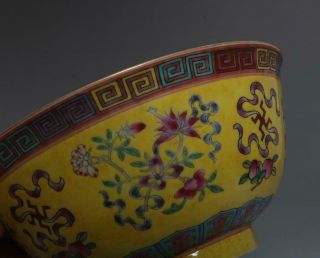 FINE OLD CHINESE FAMILLE ROSE PORCELAIN FLOWER BOWL YONGZHENG MARKED (518) 10