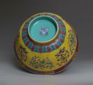 FINE OLD CHINESE FAMILLE ROSE PORCELAIN FLOWER BOWL YONGZHENG MARKED (518) 11