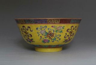 FINE OLD CHINESE FAMILLE ROSE PORCELAIN FLOWER BOWL YONGZHENG MARKED (518) 5
