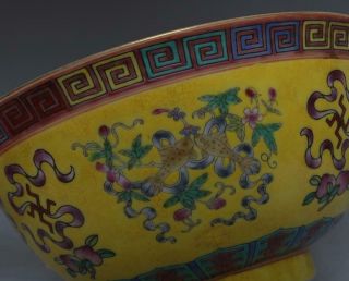 FINE OLD CHINESE FAMILLE ROSE PORCELAIN FLOWER BOWL YONGZHENG MARKED (518) 9