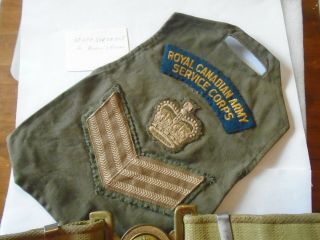 Royal Canadian Army Service Corp Belt And Patches