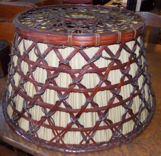 Most Unusual Antique Arts & Crafts Japanese Willow Stickley Style Lamp Shade