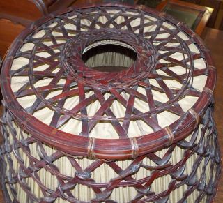 Most Unusual Antique Arts & Crafts Japanese Willow Stickley Style Lamp Shade 2
