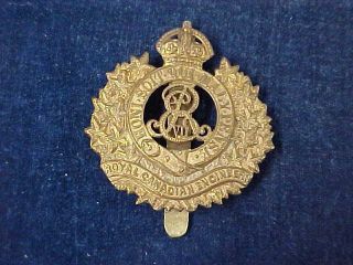 Pre Ww1 Cap Badge " Rce " Royal Canadian Engineers " Edward Vii " Slide