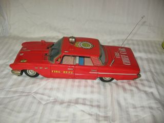 Vintage Toy T.  N.  Fire Chief Car Friction No.  One.  Made In Japan In The 1950s