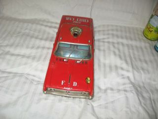 Vintage toy T.  N.  Fire chief car friction no.  one.  Made in Japan in the 1950s 3