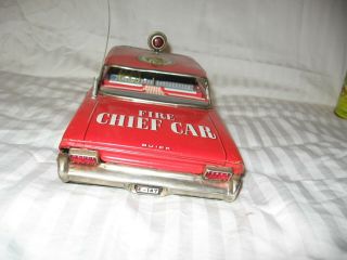 Vintage toy T.  N.  Fire chief car friction no.  one.  Made in Japan in the 1950s 9