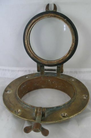 Antique bronze porthole,  Wilcox Crittenden WC 5 Porthole 1940 ' s era. 5