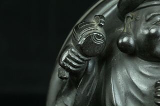 MAY037 JAPANESE BRONZE DAIKOKU 7 GOD DIETIES STATUE FIGURE OKIMONO SIGNED 8