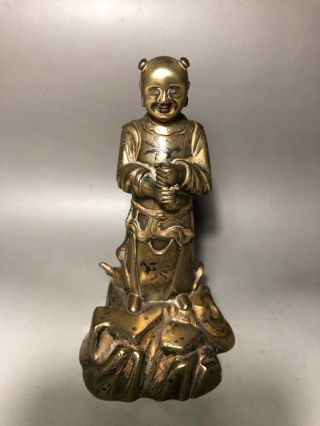 Chinese Antique Gilt Bronze Buddha/immortal Qing Dy.
