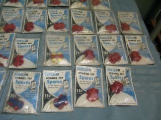 42 VINTAGE NOS 1960 ' s DUNCAN SPINNING TOP SPARES PARTS 1301 3