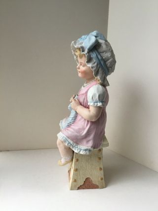 Antique Sitting Piano Baby Girl and Boy Figurines Bisque Porcelain 7