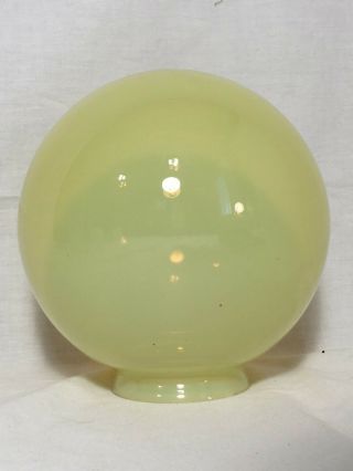 Antique c1910 Vaseline Glass Light Shade Pendant Chandelier VTG URANIUM Fixture 4