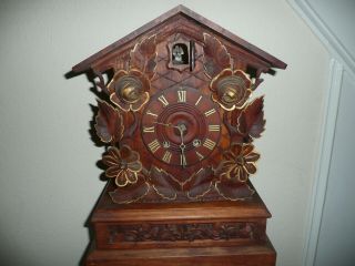 Large Ornate,  Table / Mantle Cuckoo Clock,  Circa 1890,  Alexander Fleig.  Restoration