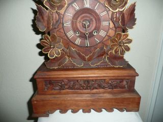 Large Ornate,  Table / Mantle Cuckoo Clock,  Circa 1890,  Alexander Fleig.  Restoration 4