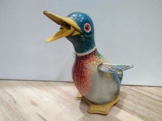 Vintage Tin Litho Wind Up Duck Made By Kohler Germany Great