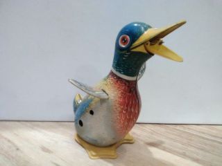 Vintage Tin Litho Wind Up Duck Made By Kohler Germany Great 2