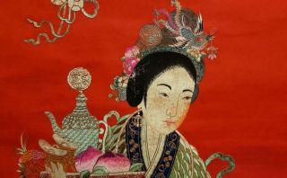 Huge 195cm Antique Chinese Embroidery of Immortal Magu Figure W/ Phenix,  19th C 6