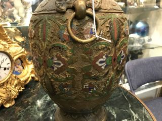 19TH CENTURY CHINESE ENAMELED GILT BRONZE & CHAMPLEVE SHOULDER VASE 4