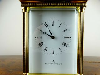 Matthew Norman Grande Swiss Carriage Clock Striking Chiming 8 Day 11 Jewel 1751A 3