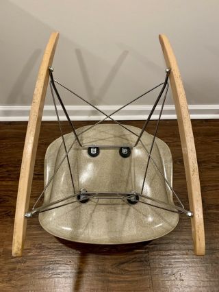 Vintage Eames Herman Miller Fiberglass Shell Rocker Rocking Chair - Greige 4