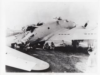 B - 17 Flying Fortress Almost Cut In Half By Flak - 1944