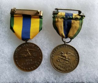 US Army & Navy Pre WWI 1914 Mexican Campaign Medal Set Numbered All 2