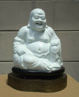 Antique Vintage Blanc De Chine Buddha White Porcelain Statue Figurine