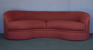 Vtg Directional Sofa Mid Century Modern Curvy Dunbar Elegant Hollywood Regency