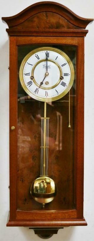 Vintage Comitti Of London 8 Day Mahogany Musical Westminster Chime Wall Clock