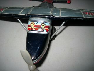 Vintage Japan Usagiya Cessna 180 tin litho Friction toy Airplane 6