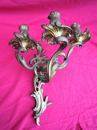 French 3 Lights Sconces Wall Light Louis Xv Style Bronze