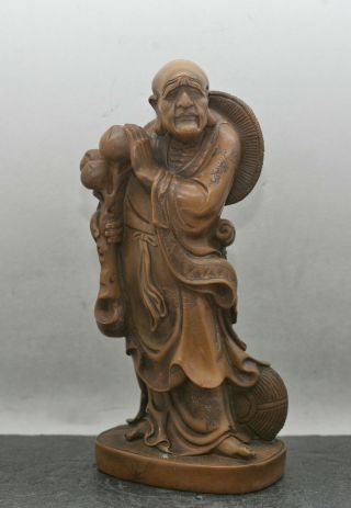 Exquisite Very Fine Antique Chinese Soapstone Carving Of A Lohan Monk c1800s 2