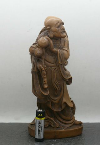 Exquisite Very Fine Antique Chinese Soapstone Carving Of A Lohan Monk c1800s 3