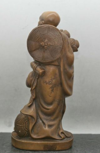 Exquisite Very Fine Antique Chinese Soapstone Carving Of A Lohan Monk c1800s 5